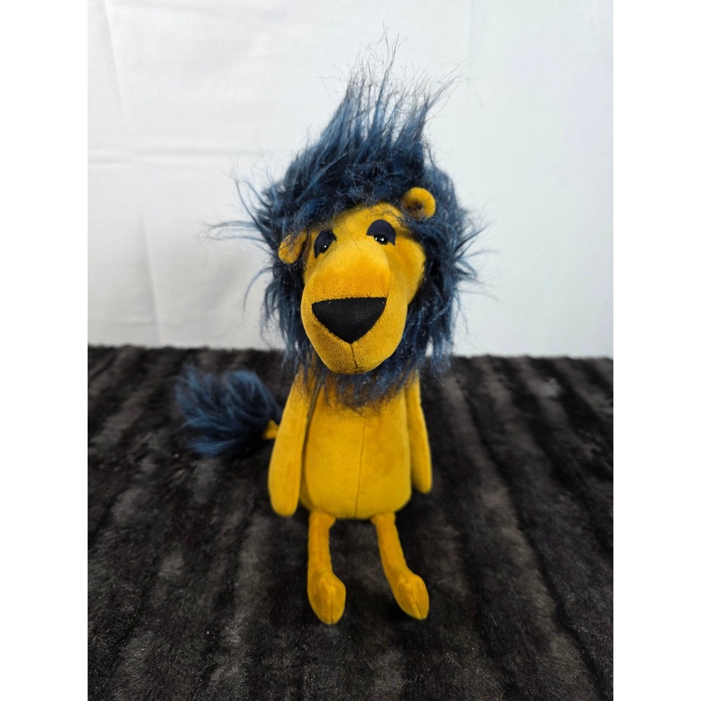 Jellycat Swellegant Lancelot Lion Retired Plush Blue Mane Mustard JCINC3681